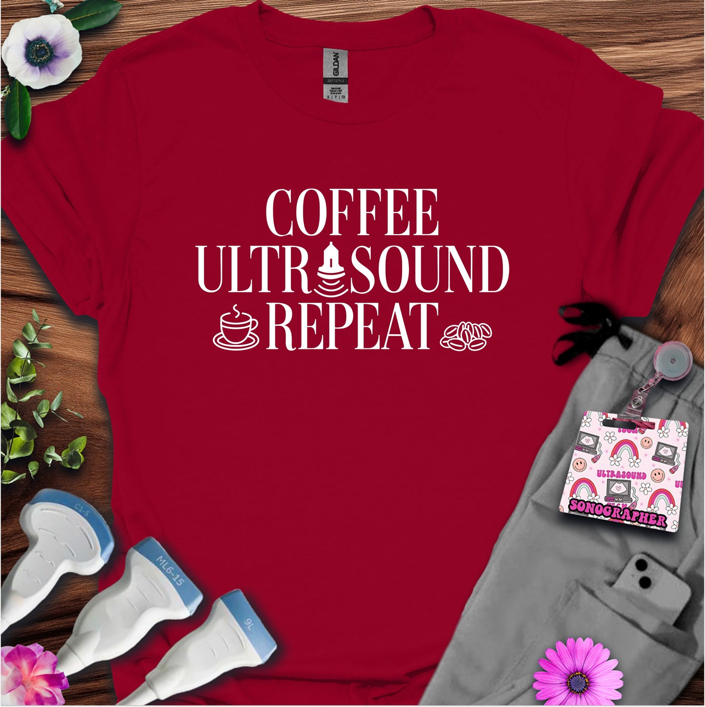 "Coffee Ultrasound Repeat ☕" T-Shirt