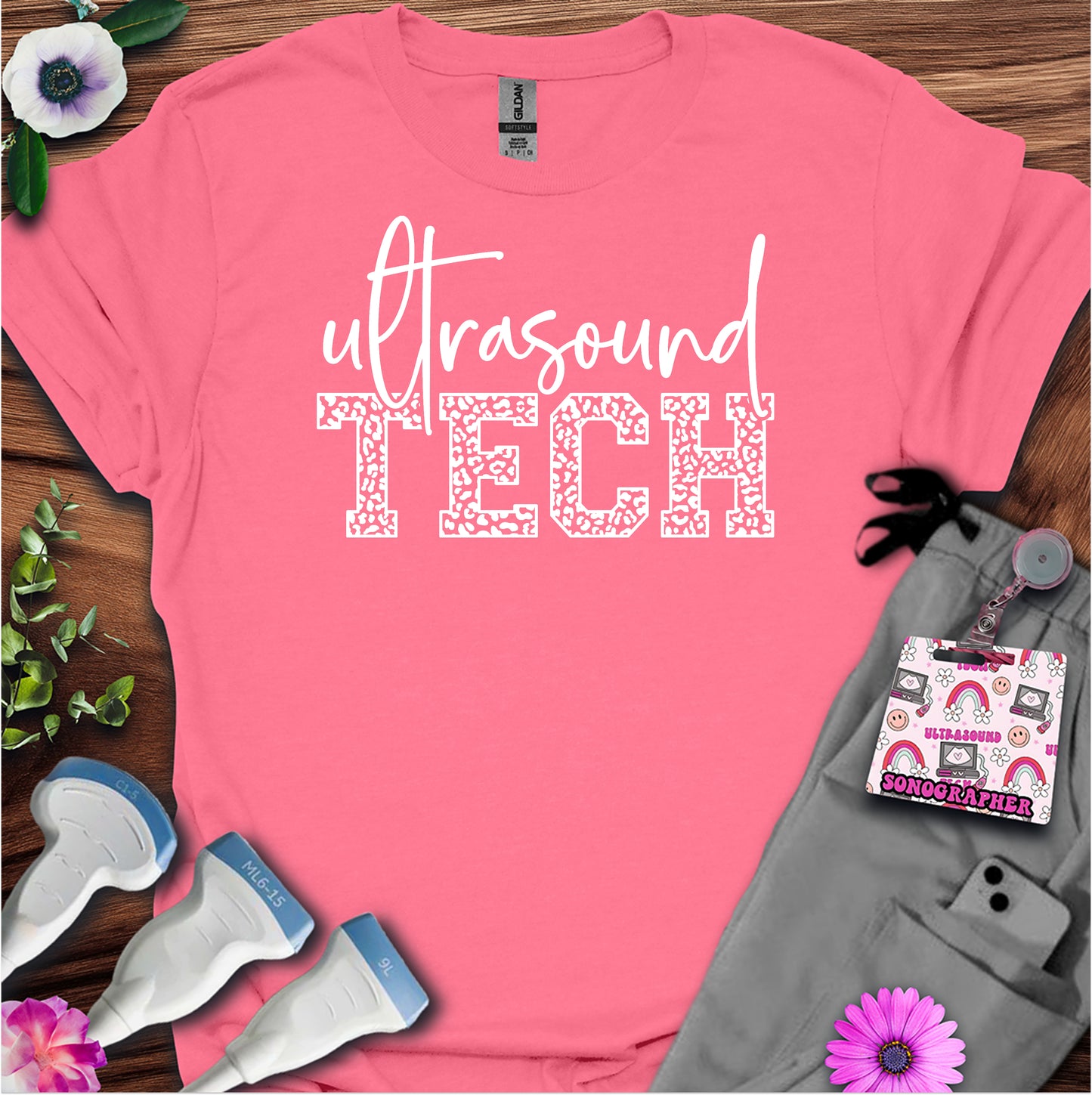 "Leopard Ultrasound Tech" T-shirt