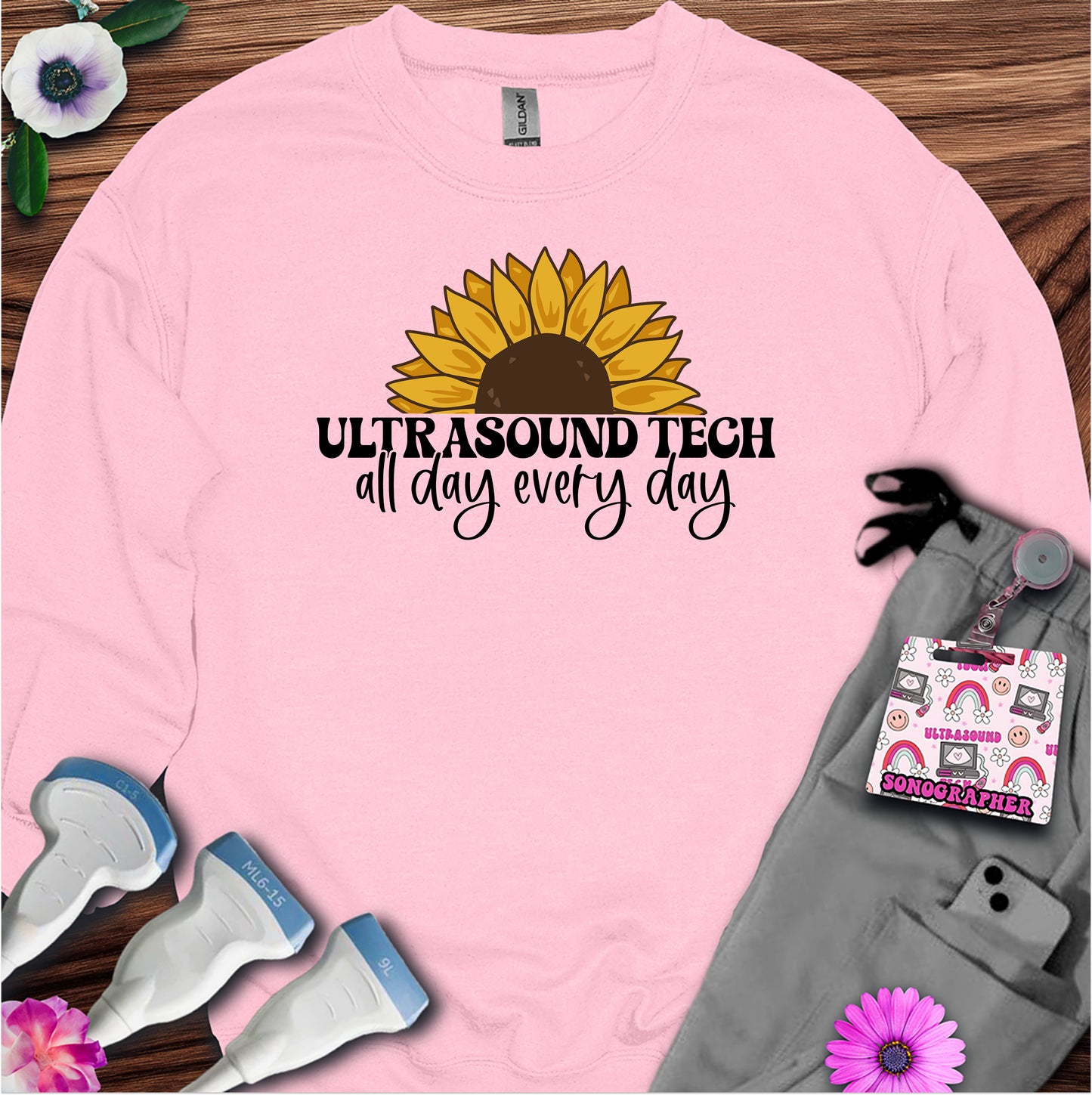 "Ultrasound Tech Sunflower" 🌻 Sweatshirt