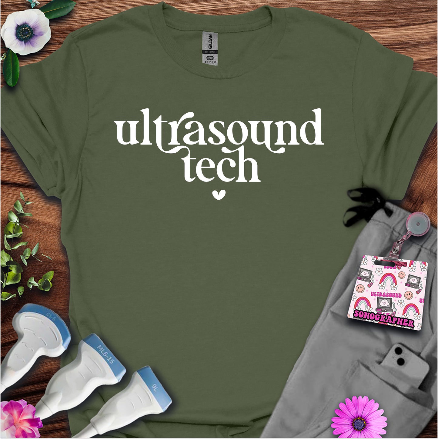 "Ultrasound Tech Heart" T-Shirt