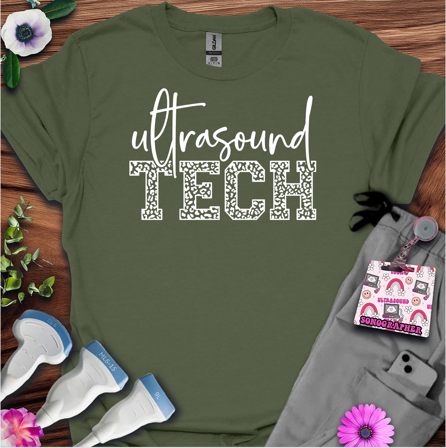 "Leopard Ultrasound Tech" T-shirt