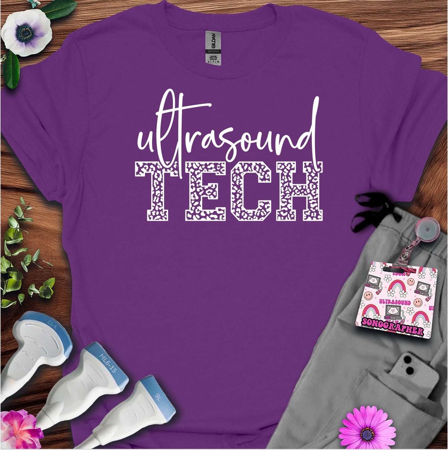 "Leopard Ultrasound Tech" T-shirt