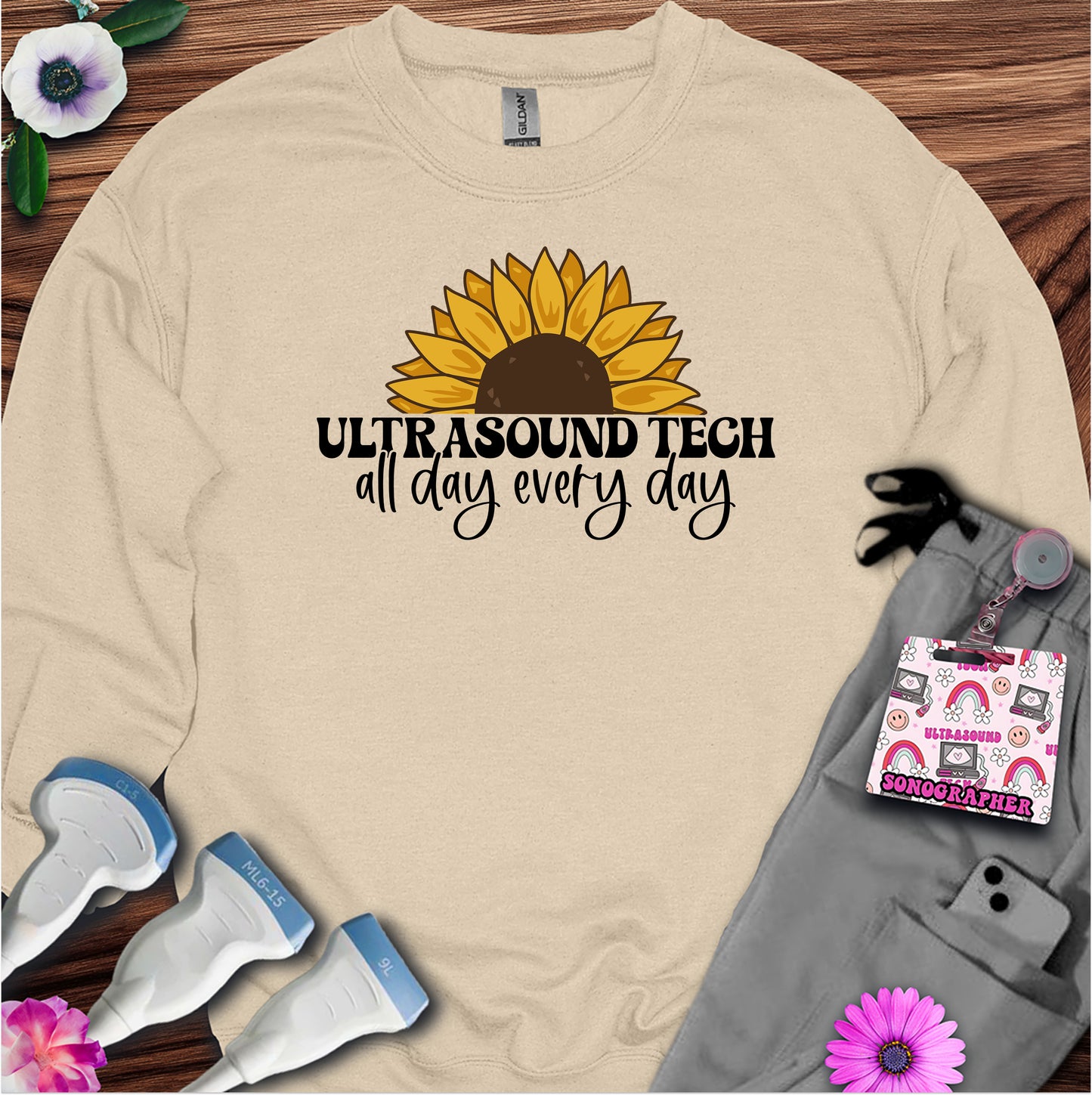 "Ultrasound Tech Sunflower" 🌻 Sweatshirt