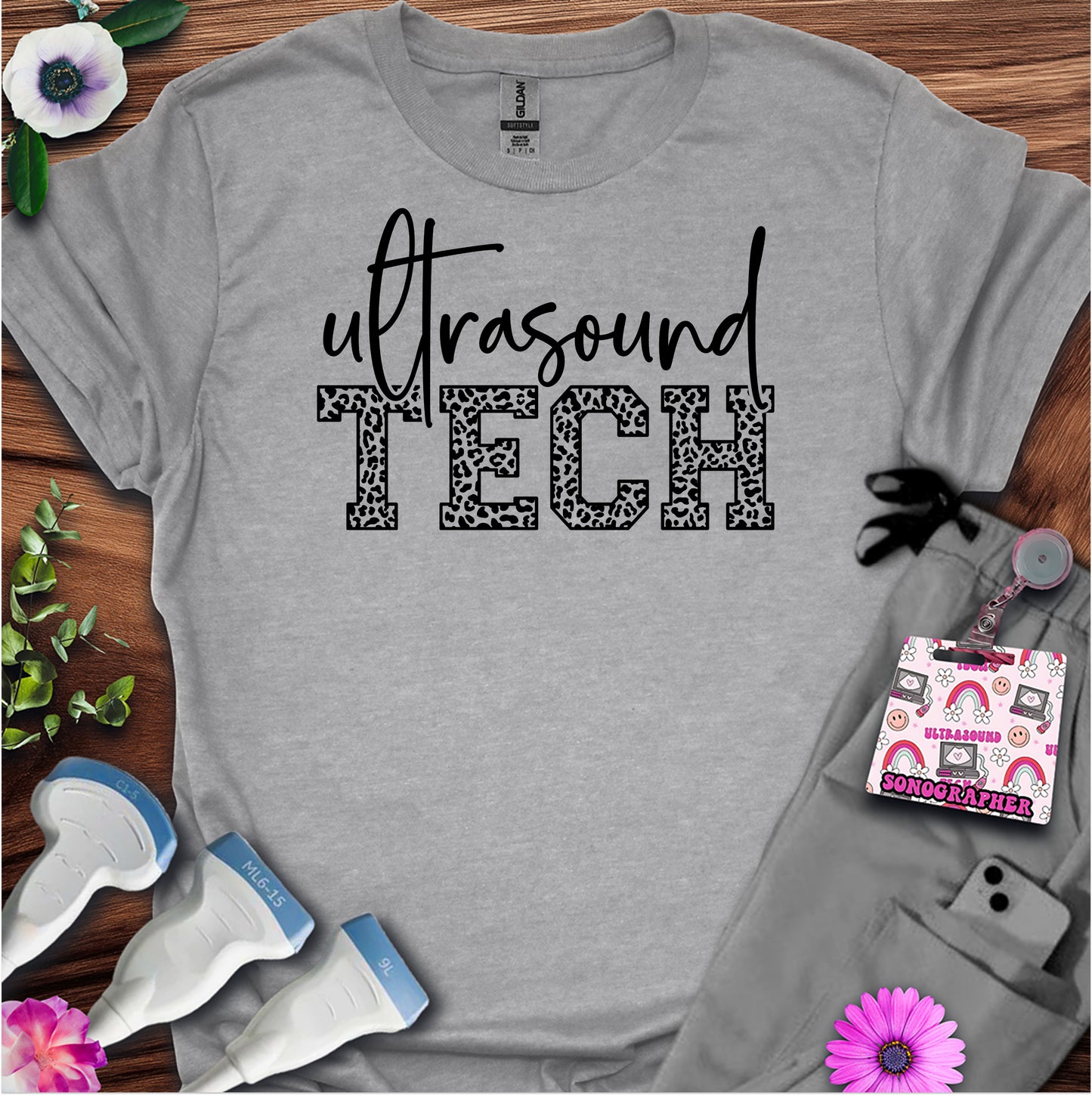 "Leopard Ultrasound Tech" T-shirt
