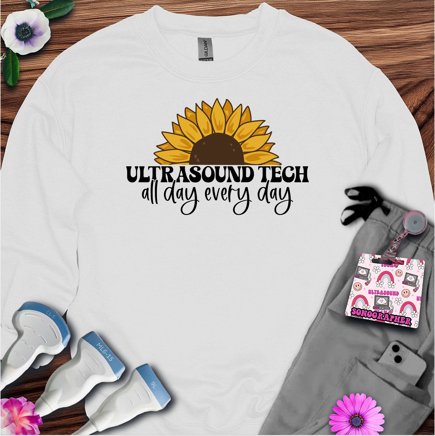 "Ultrasound Tech Sunflower" 🌻 Sweatshirt