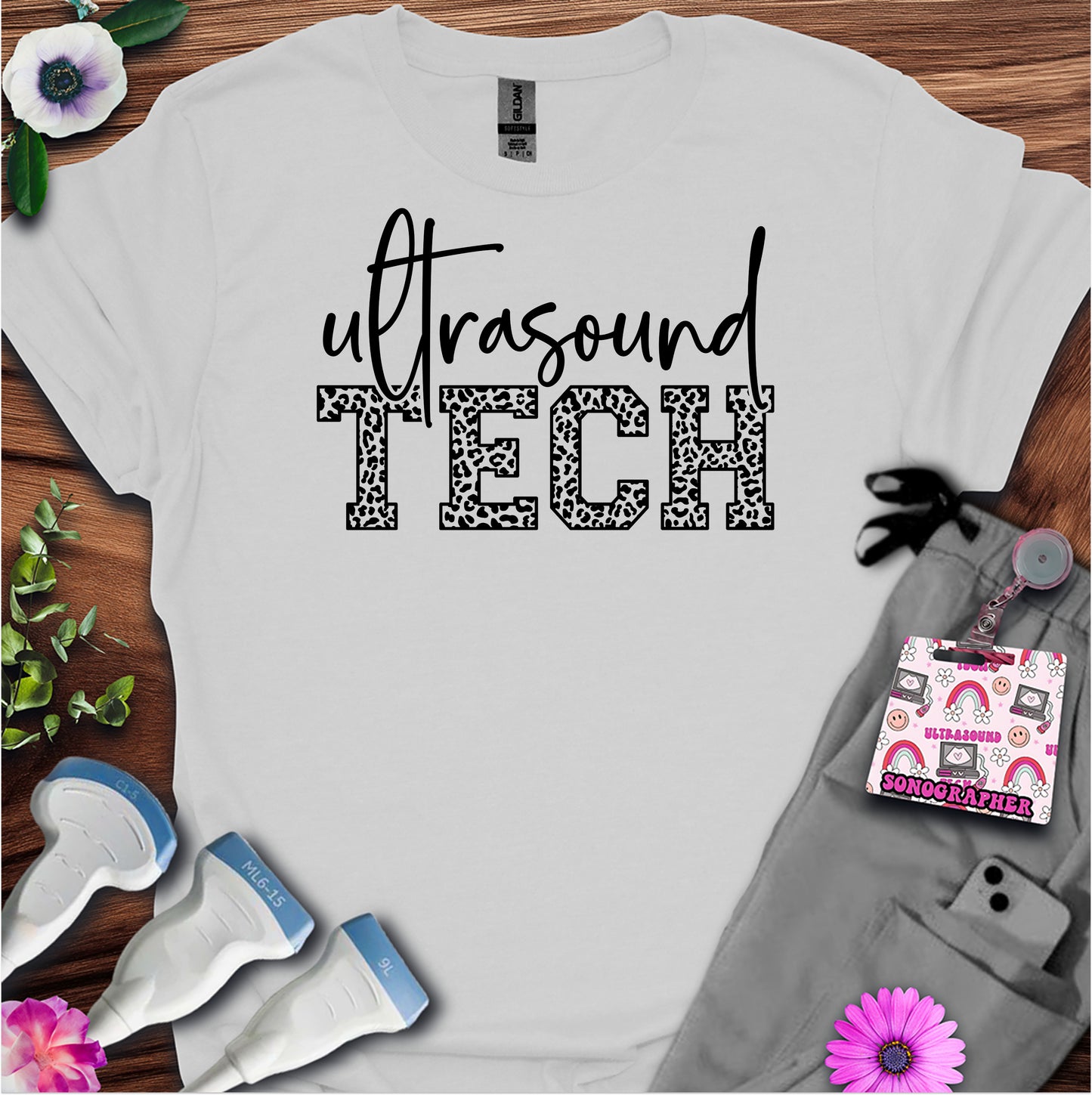 "Leopard Ultrasound Tech" T-shirt