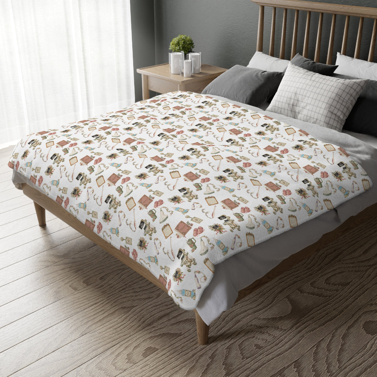 Floral Ultrasound Tech Blanket - Printed on Both Sides