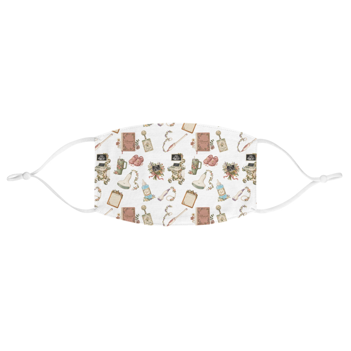 Floral Ultrasound Tech Fabric Face Mask
