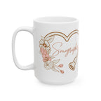Floral Sonographer Heart - Coffee Cup