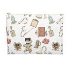 White Floral Ultrasound Tech Accessory Pouch - Makeup Bag, Pencil Pouch