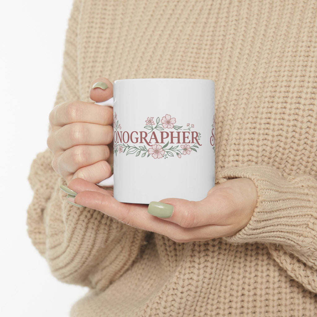 Pastel Floral Sonographer - Coffee Cup