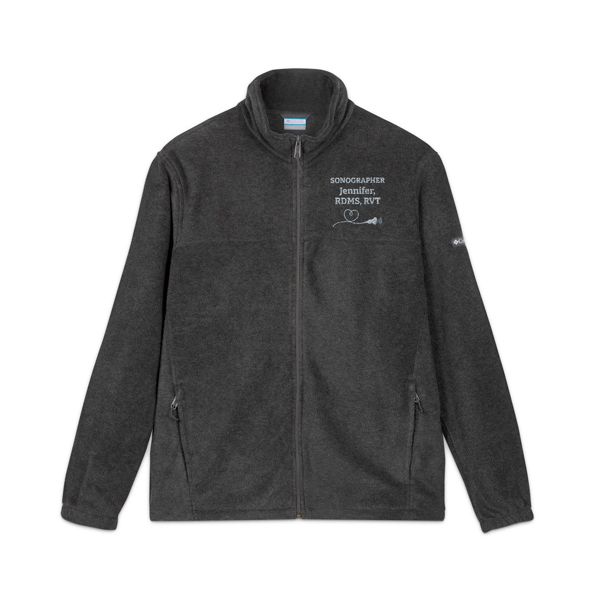 Personalized Sonography Embroidered Columbia Fleece Jacket
