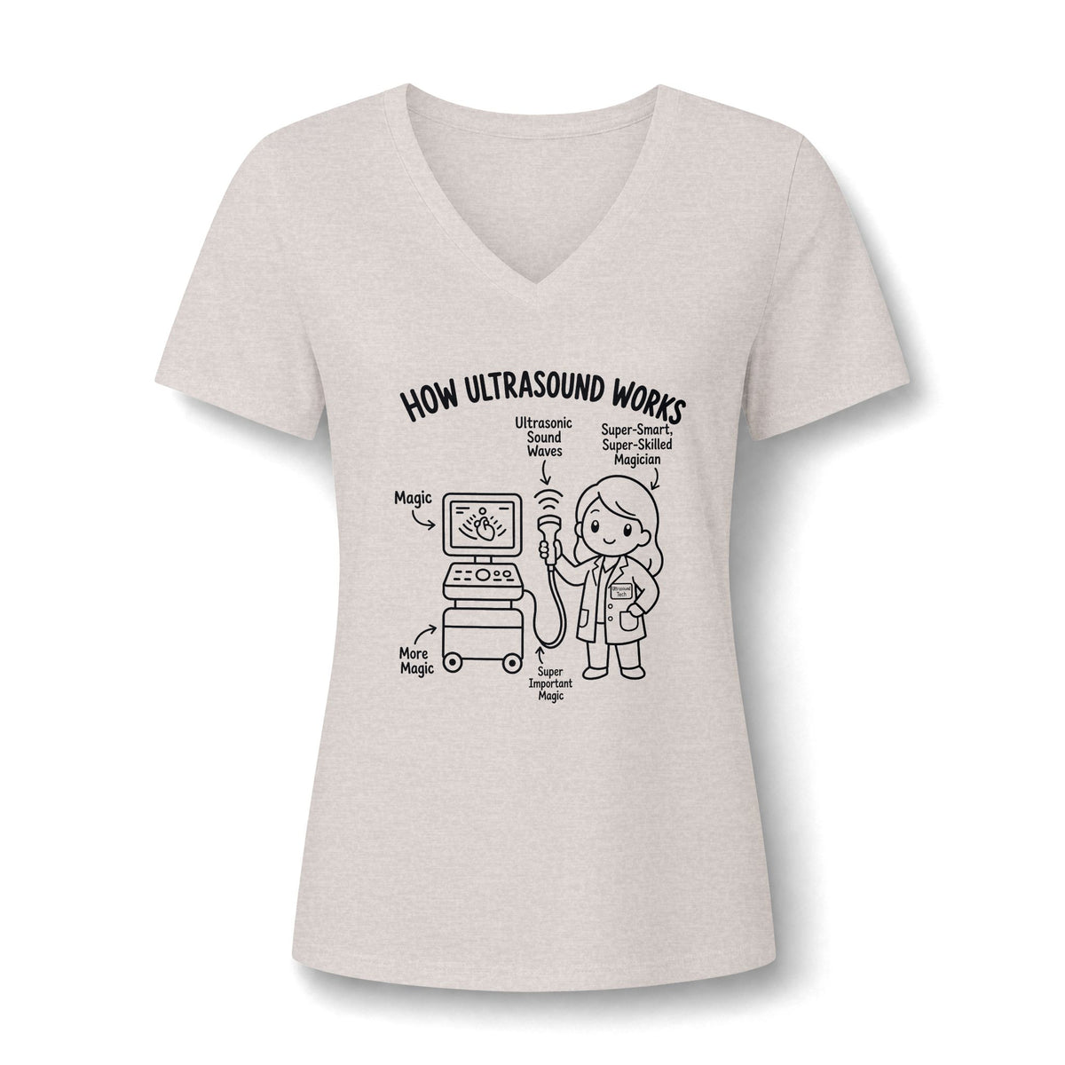 How Ultrasound Works  - V-Neck Tee