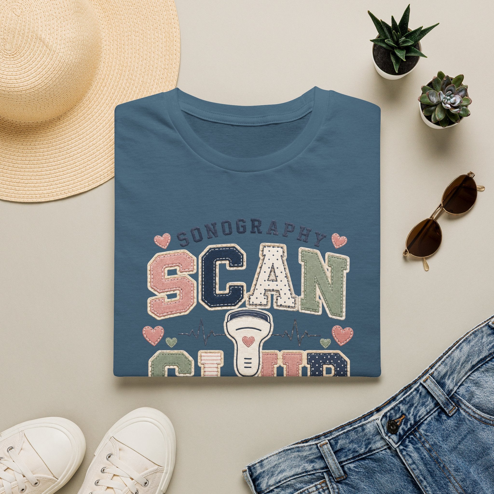 Sonography Scan Club Patchwork T-shirt