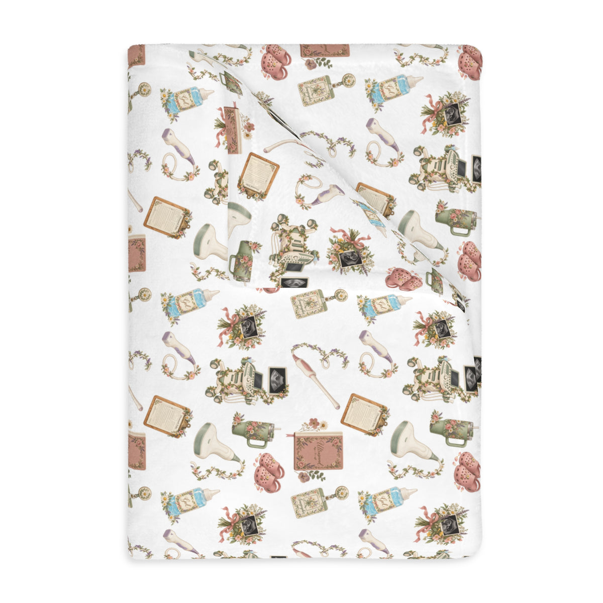 Floral Ultrasound Tech Blanket - Printed on Both Sides