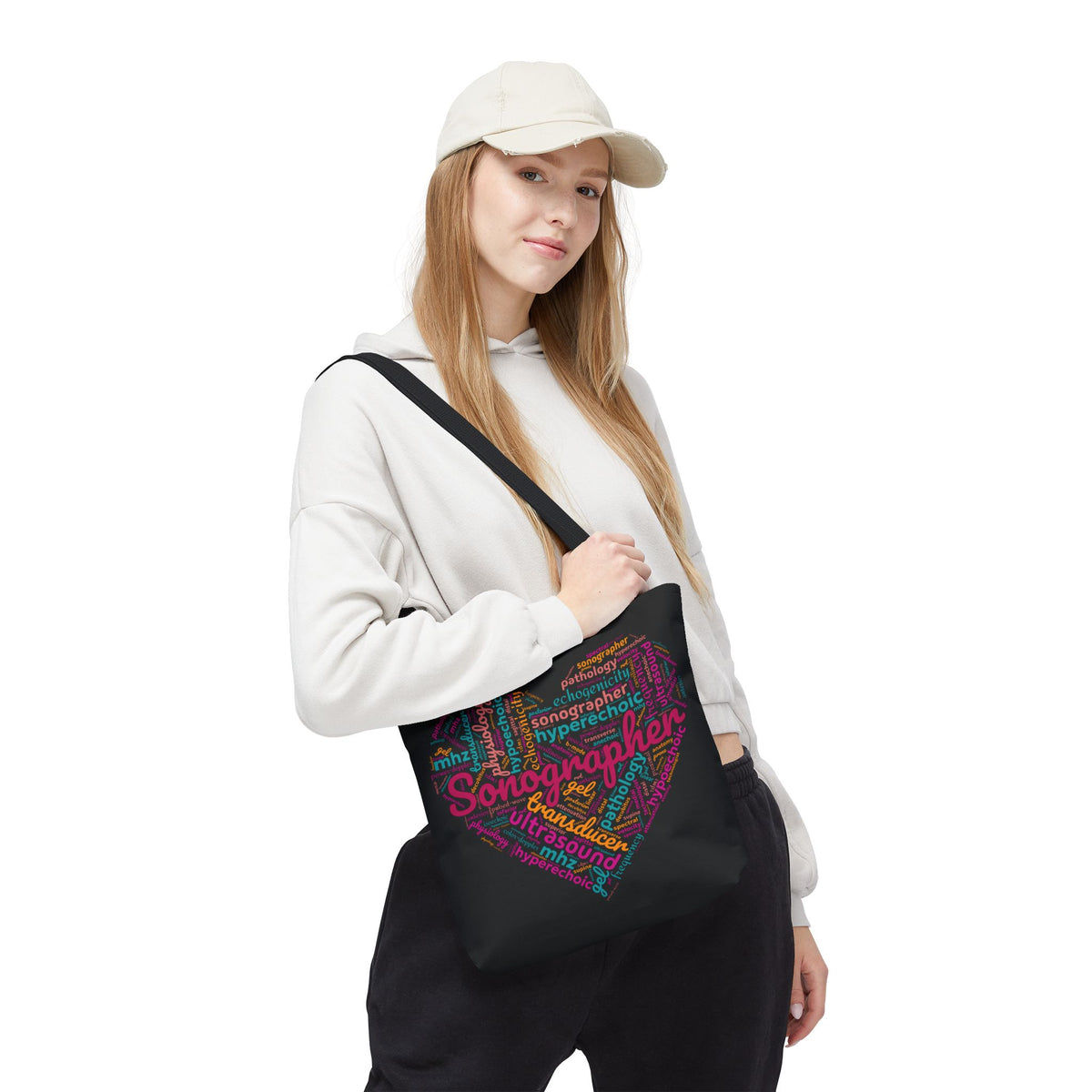 Vibrant Sonographer Heart Tote Bag