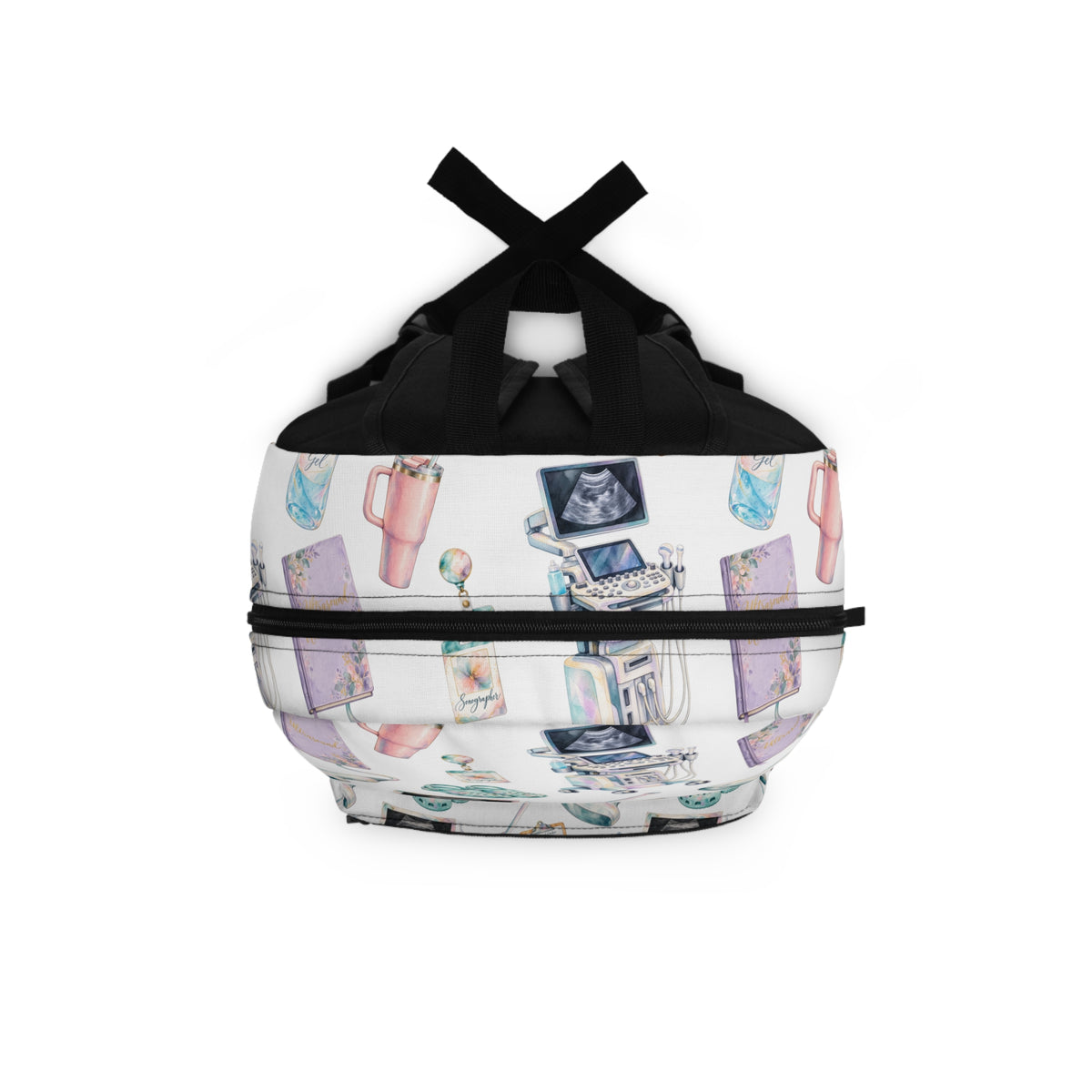 White Watercolor Ultrasound Tech Backpack