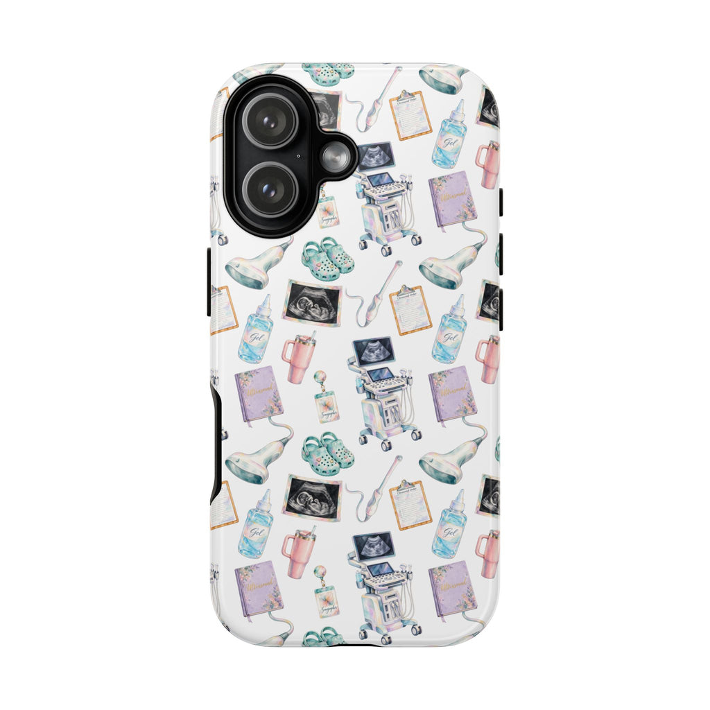 Watercolor Ultrasound Tech White iPhone Case — iPhone 11-17