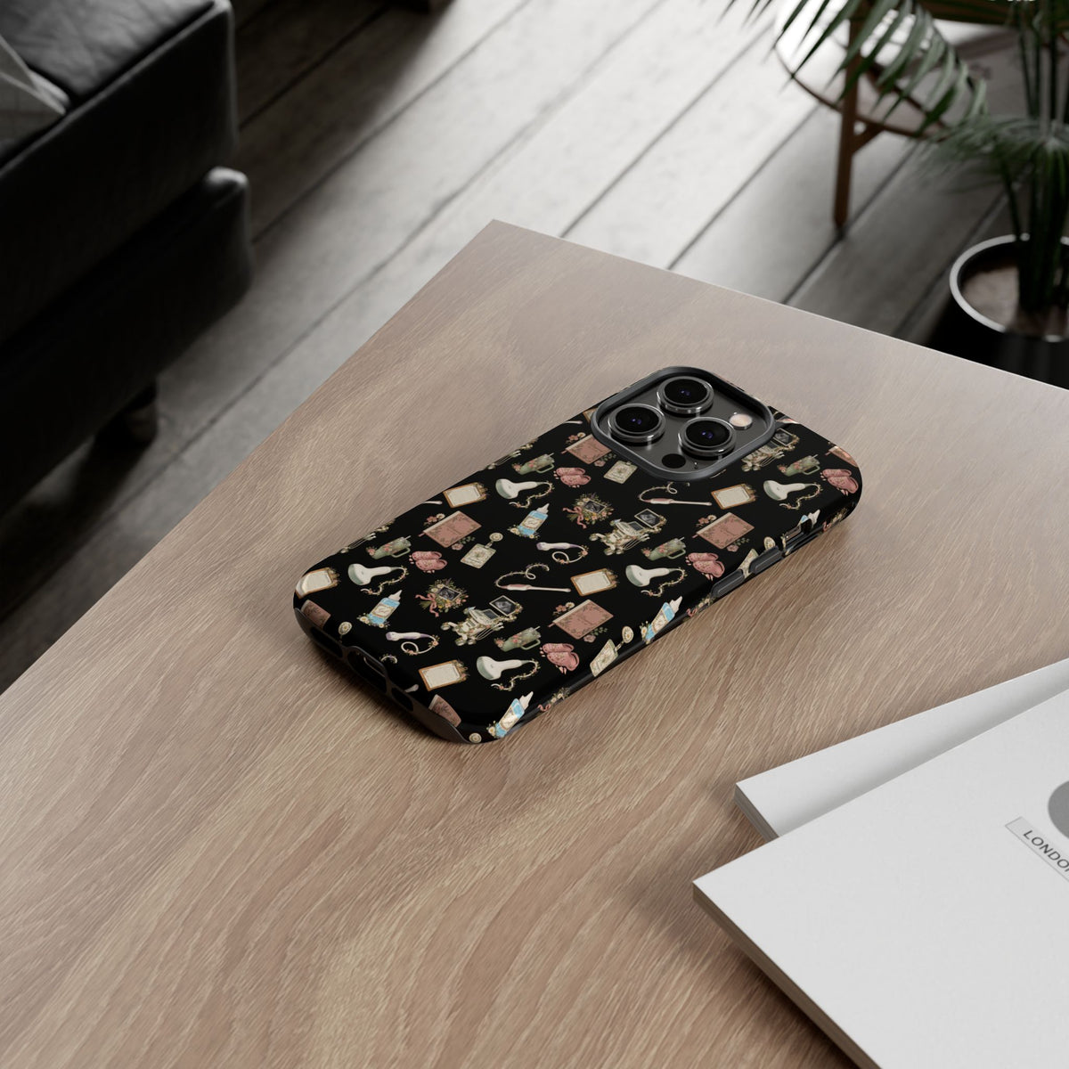 Black Floral Ultrasound Tech iPhone Case — iPhone 11-17