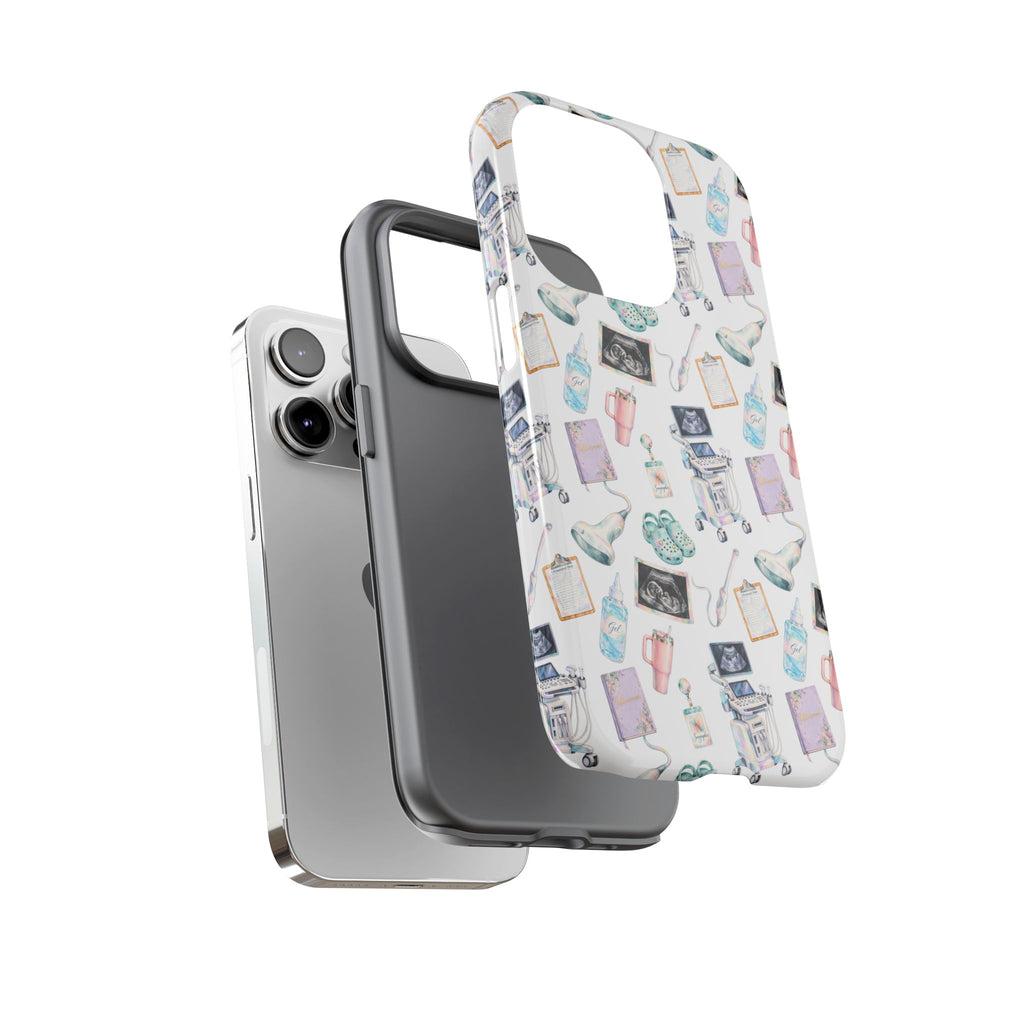 Watercolor Ultrasound Tech White iPhone Case — iPhone 11-17