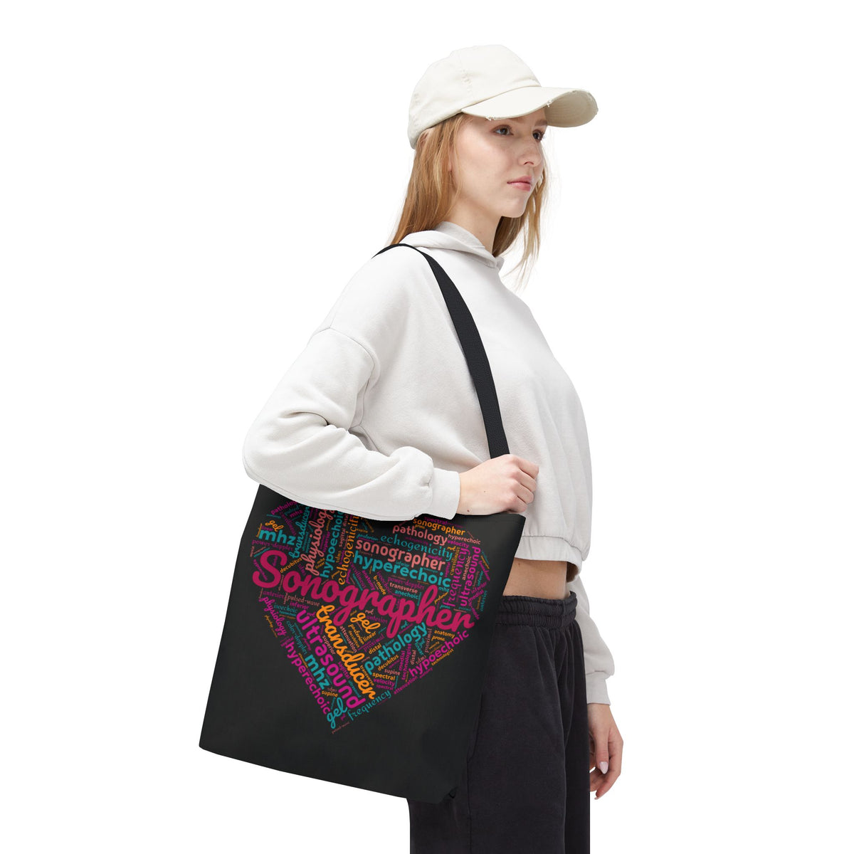 Vibrant Sonographer Heart Tote Bag