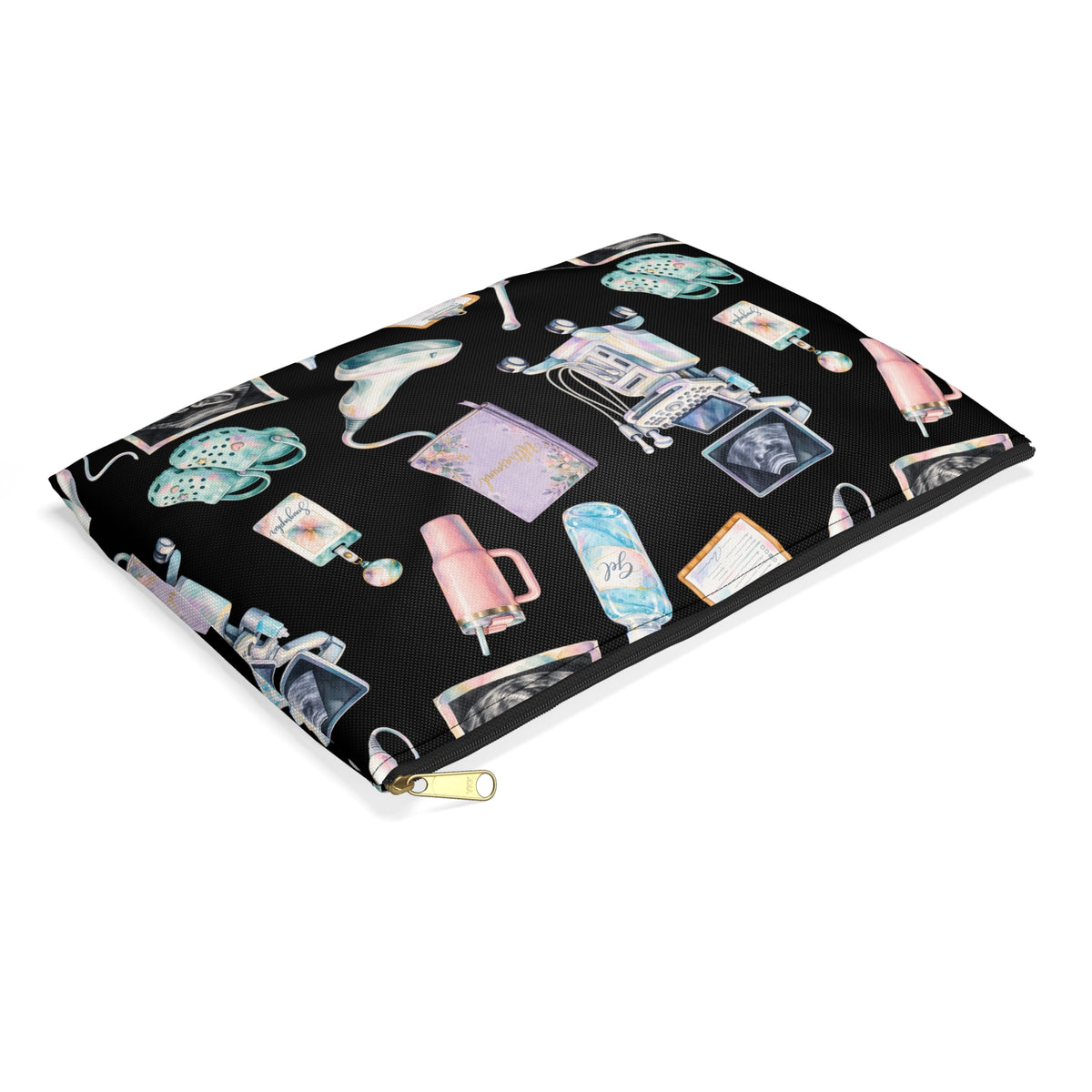 Watercolor Ultrasound Tech Accessory Pouch - Makeup Bag, Pencil Pouch