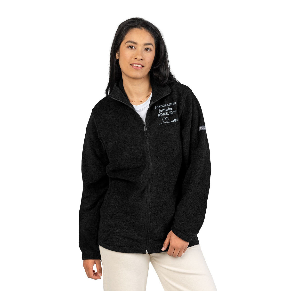Personalized Sonography Embroidered Columbia Fleece Jacket