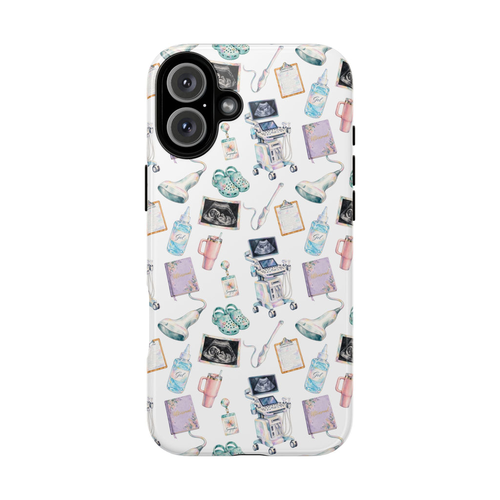 Watercolor Ultrasound Tech White iPhone Case — iPhone 11-17