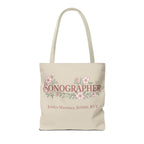 Personalized Pastel Floral Sonographer Tote Bag