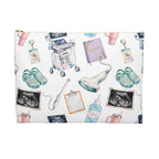 Watercolor Ultrasound Tech White Accessory Pouch - Makeup Bag, Pencil Pouch