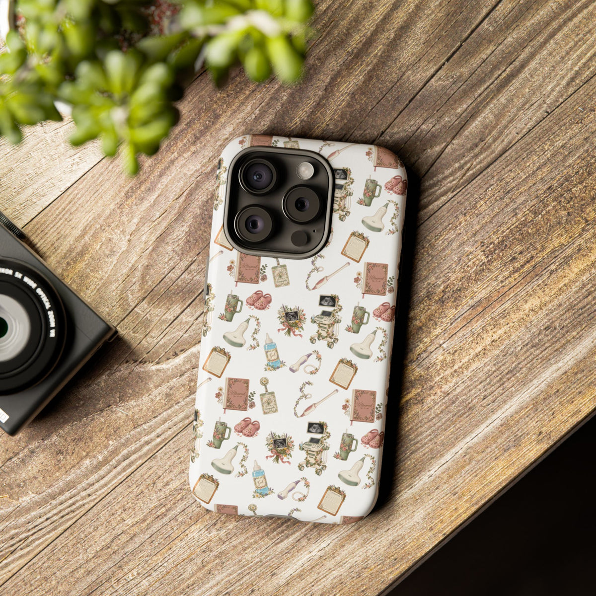 White Floral Ultrasound Tech iPhone Case — iPhone 11-17