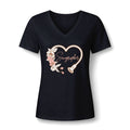 Floral Heart Sonographer  - V-Neck Tee