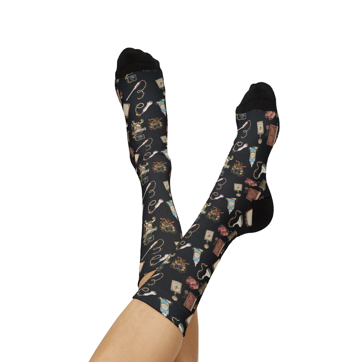 Floral Ultrasound Tech Crew Socks