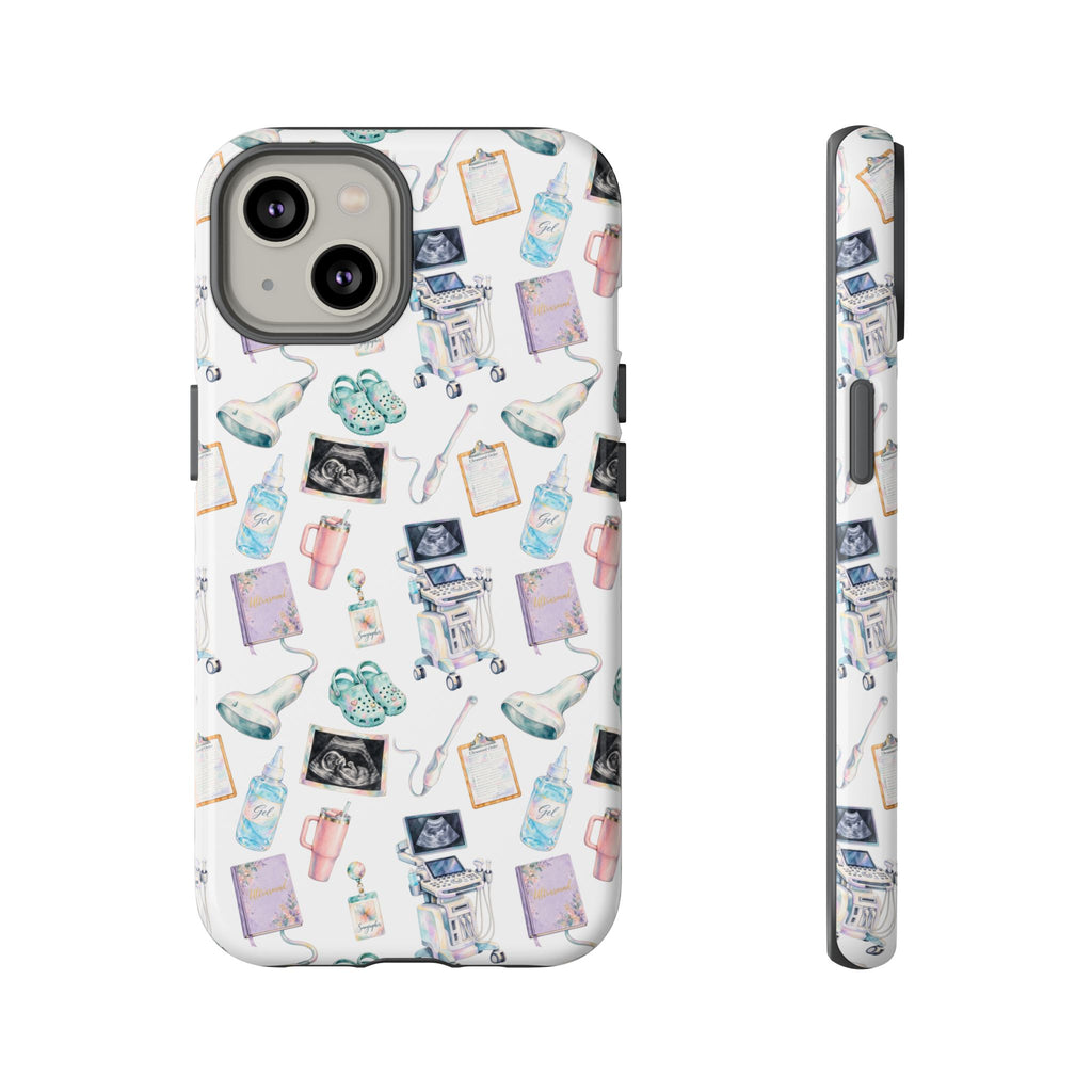 Watercolor Ultrasound Tech White iPhone Case — iPhone 11-17