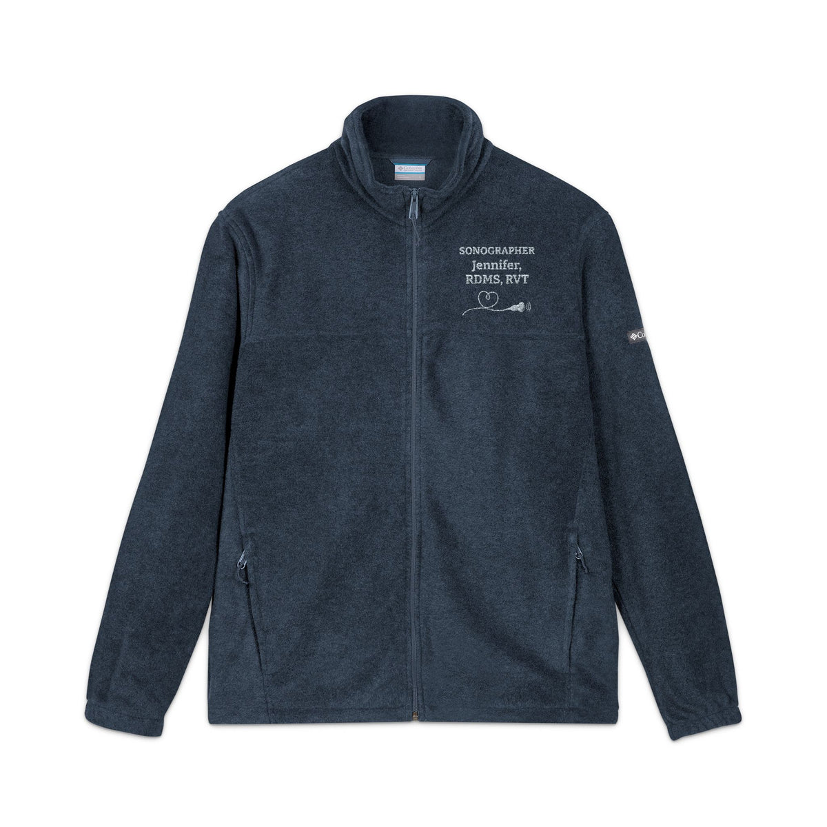 Personalized Sonography Embroidered Columbia Fleece Jacket