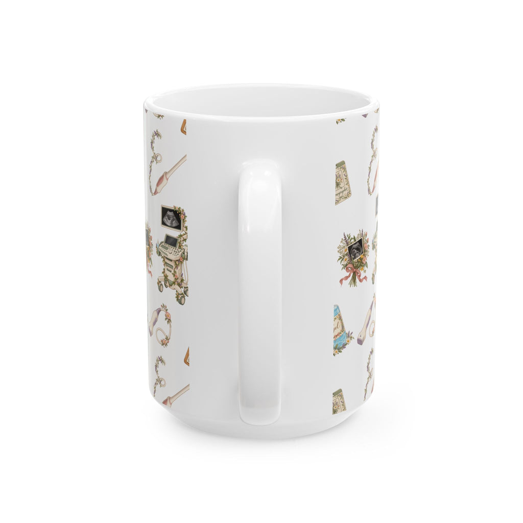 Floral Ultrasound Tech Ceramic Coffee Cup