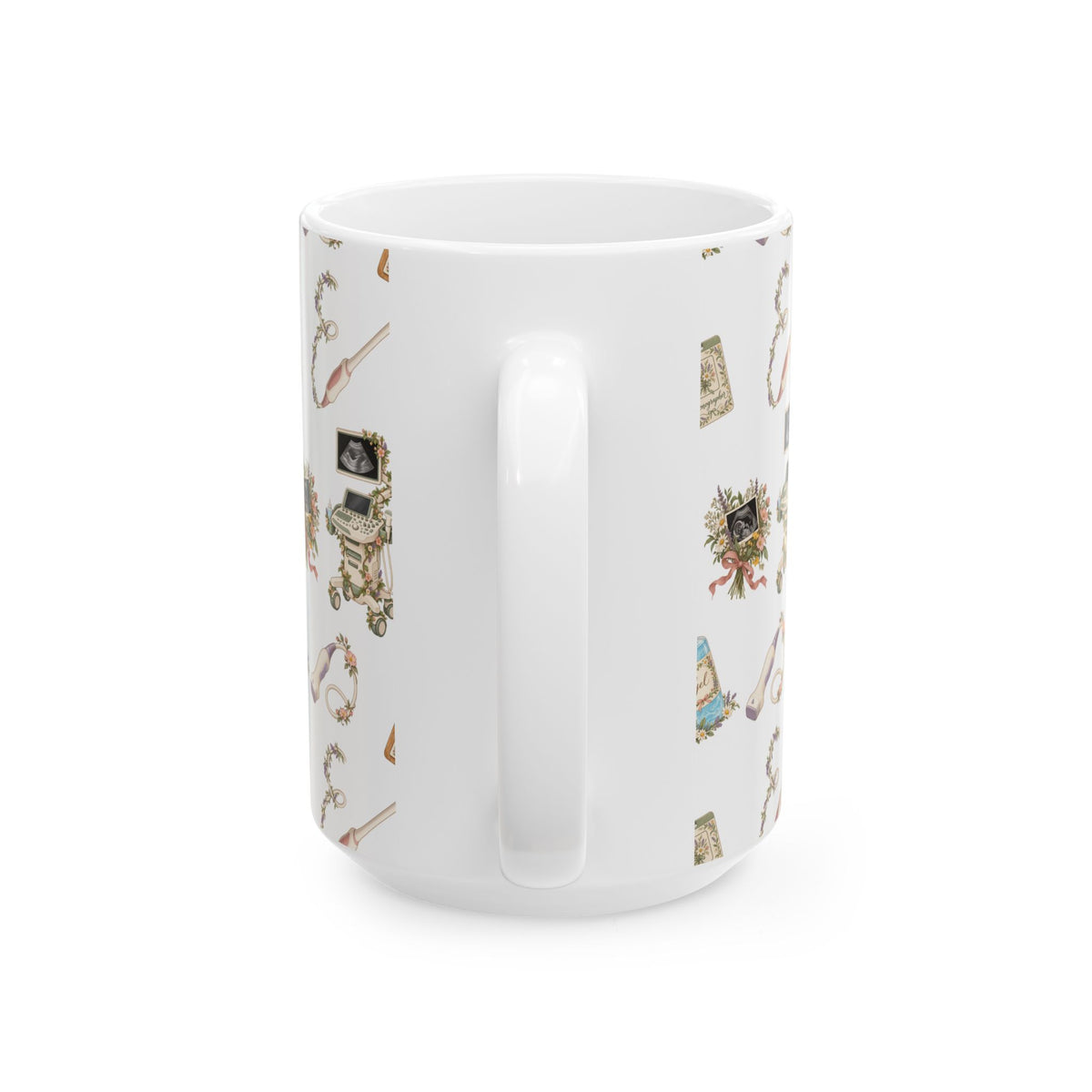 Floral Ultrasound Tech Ceramic Coffee Cup