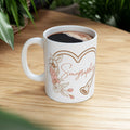 Floral Sonographer Heart - Coffee Cup