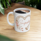Floral Sonographer Heart - Coffee Cup