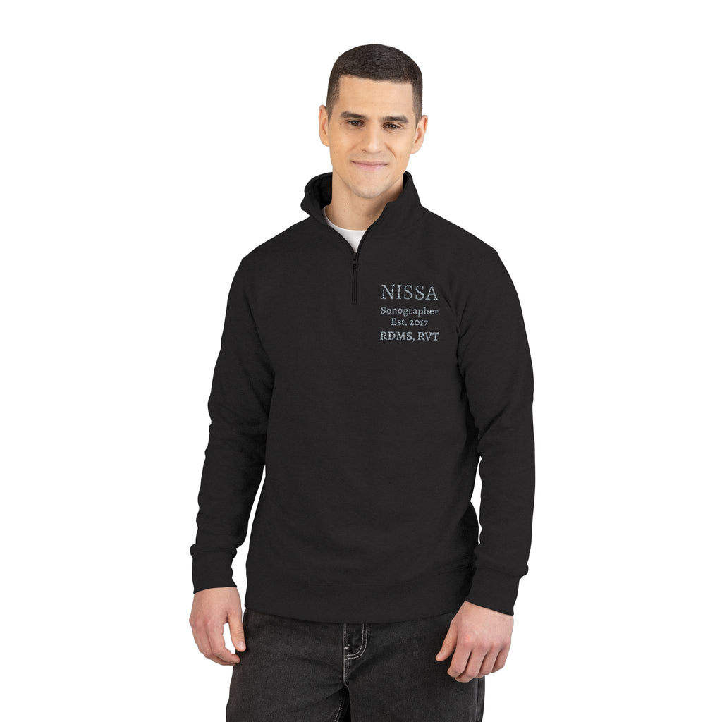 Personalized Sonography Embroidered Quarter‑Zip Fleece Pullover