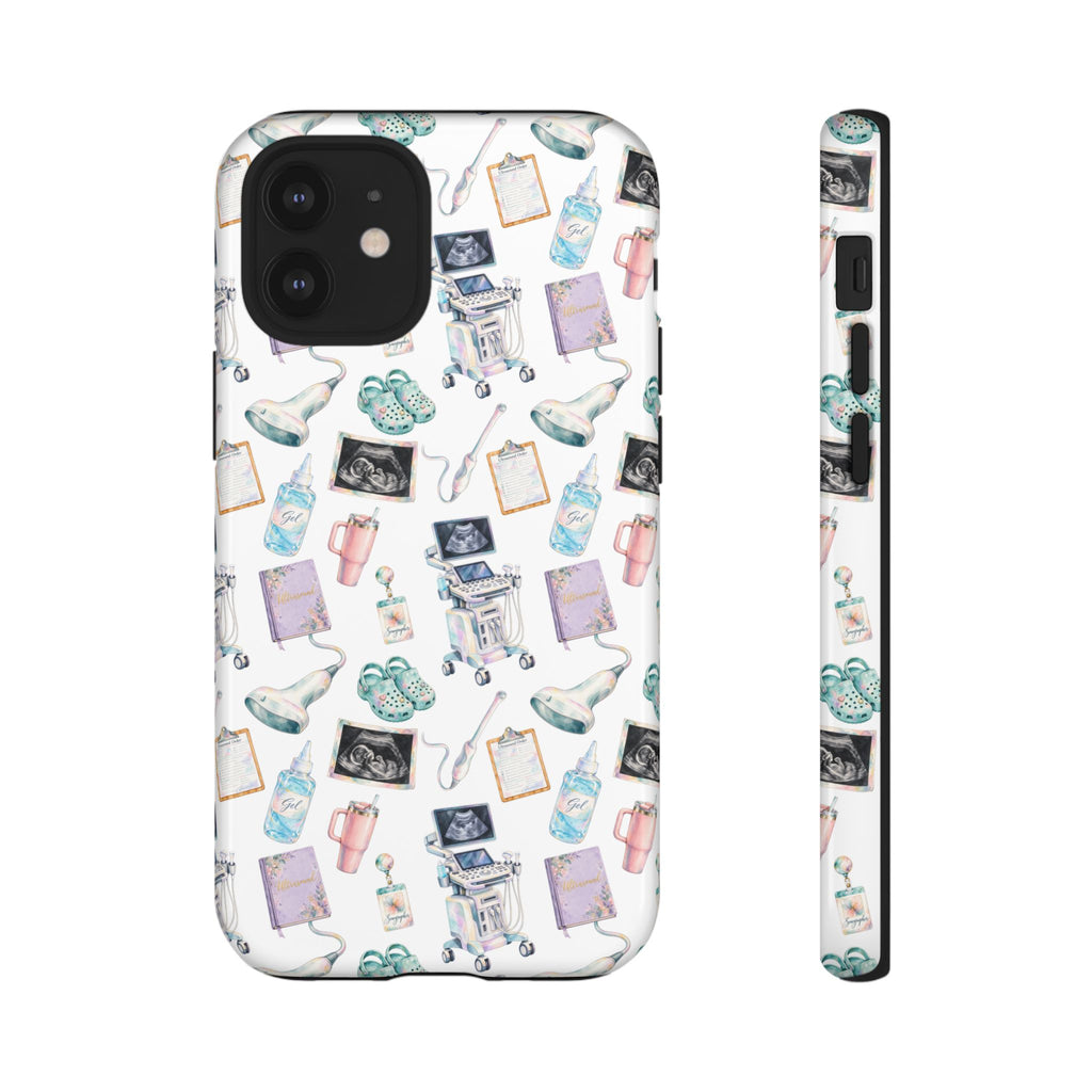 Watercolor Ultrasound Tech White iPhone Case — iPhone 11-17