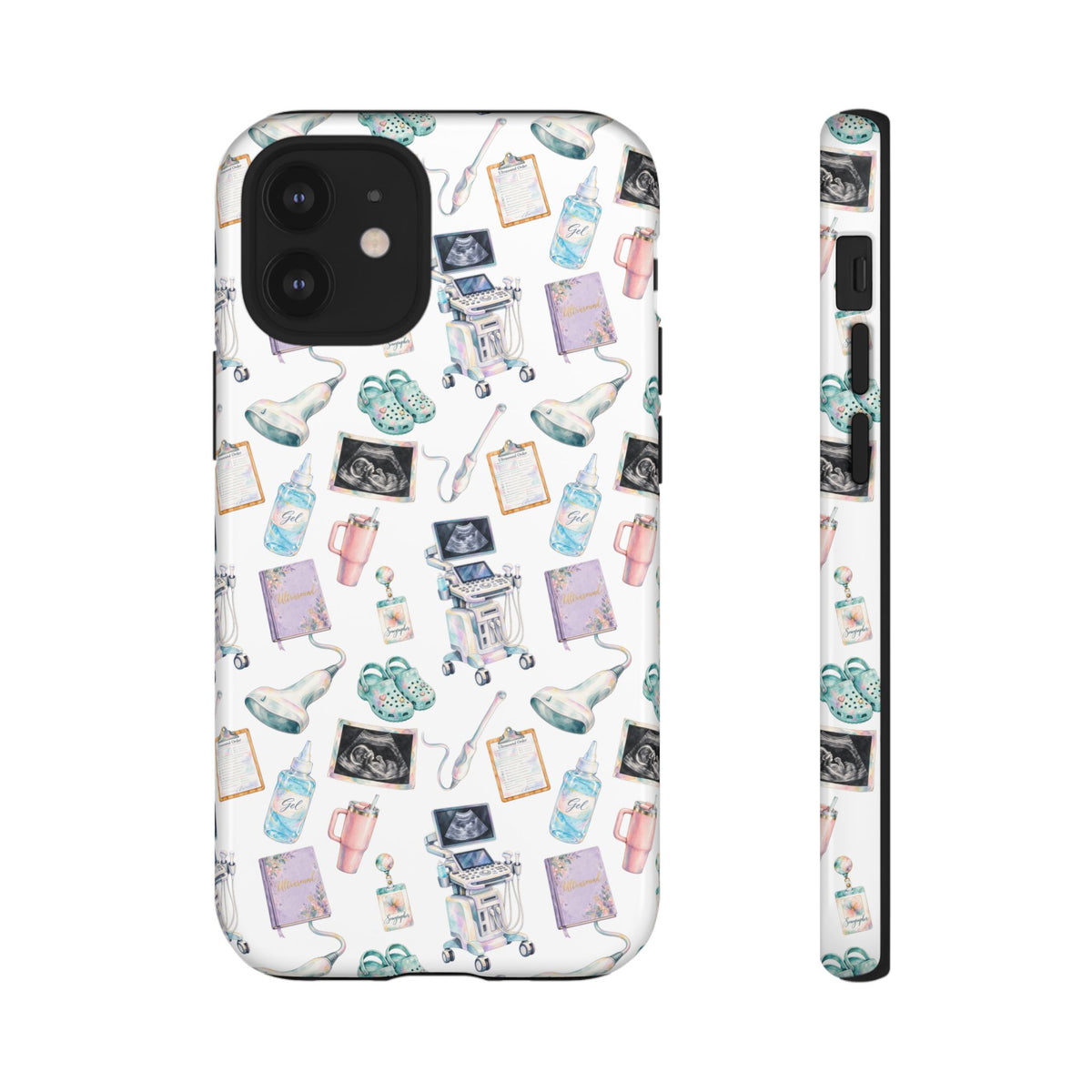 Watercolor Ultrasound Tech White iPhone Case — iPhone 11-17