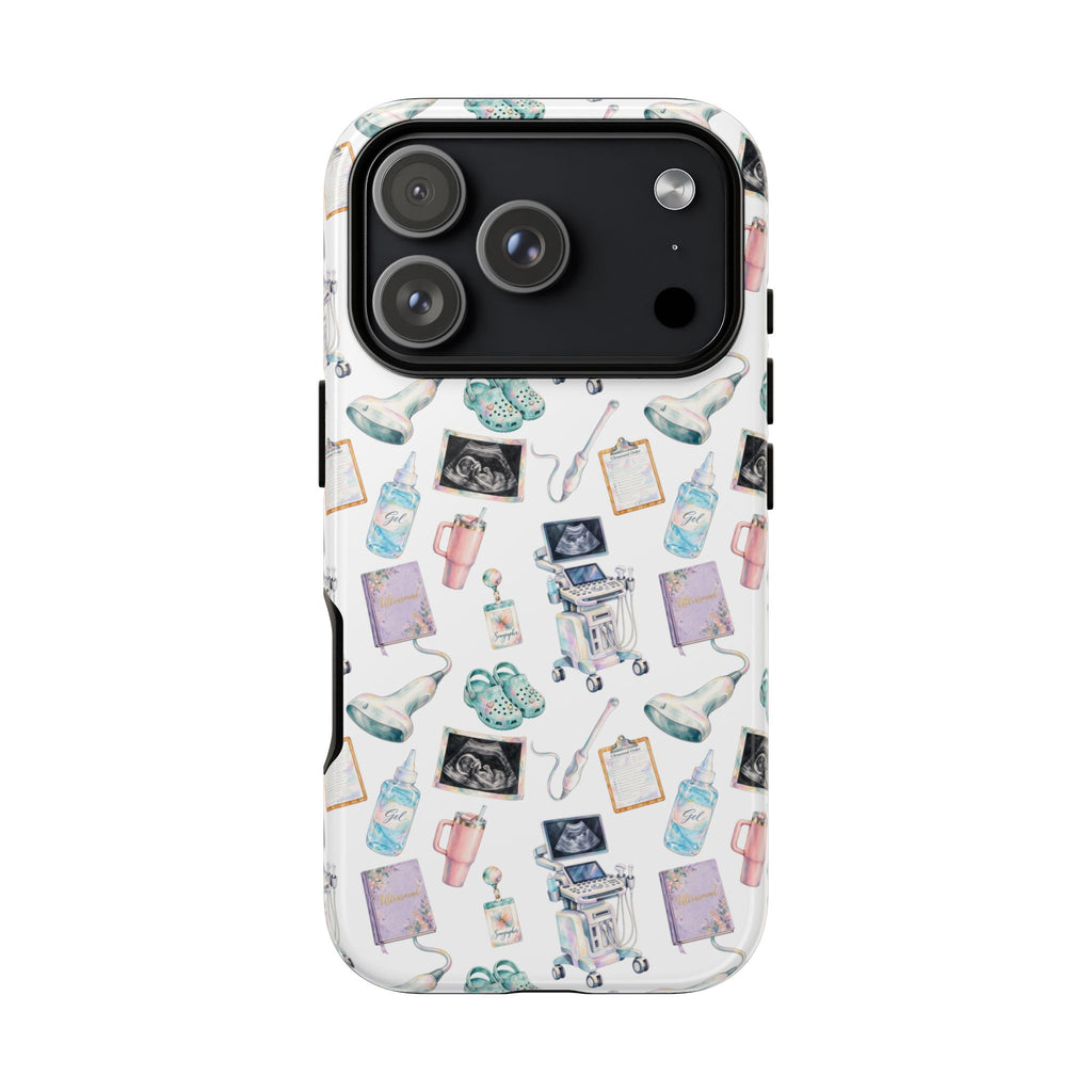 Watercolor Ultrasound Tech White iPhone Case — iPhone 11-17