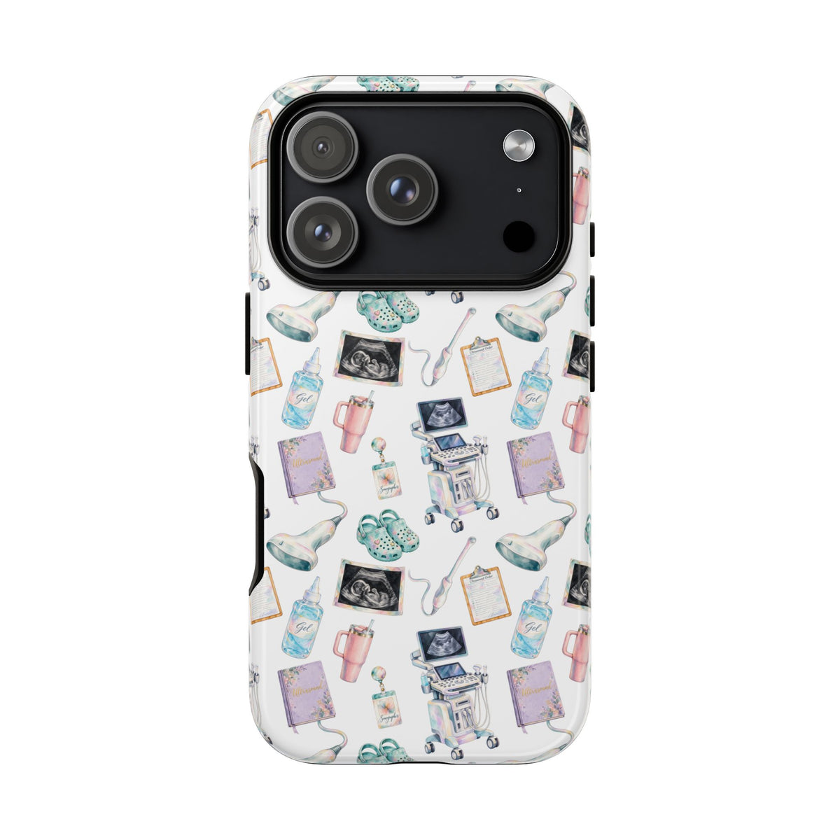 Watercolor Ultrasound Tech White iPhone Case — iPhone 11-17
