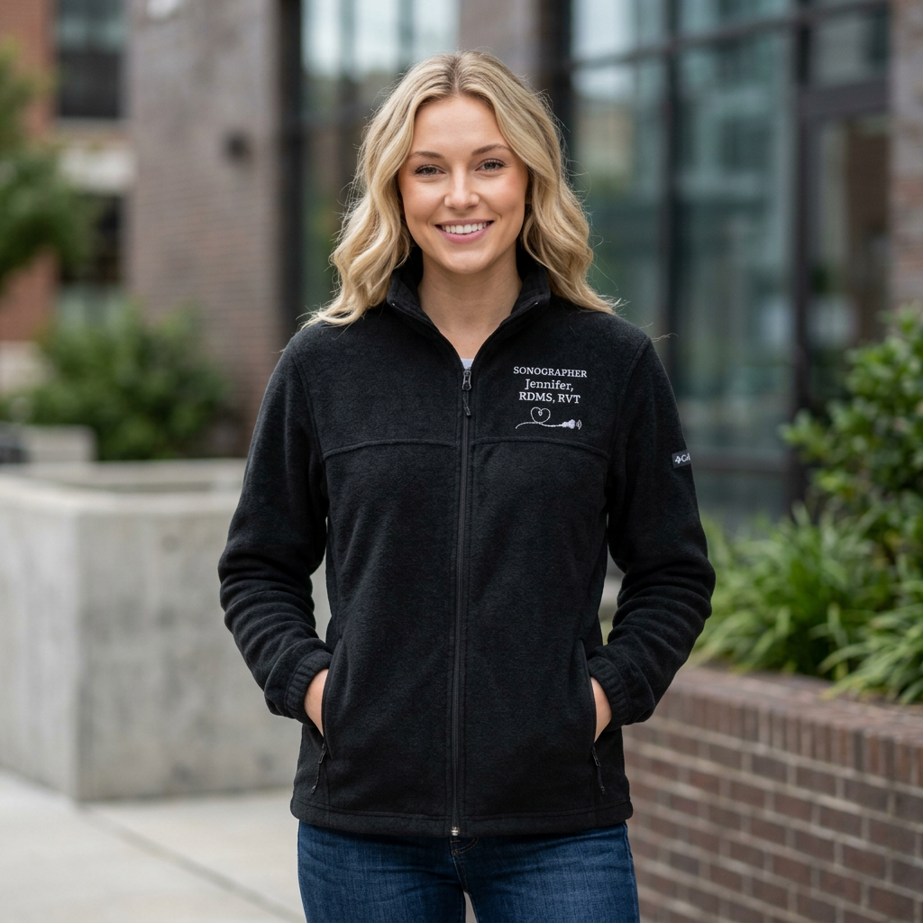Personalized Sonography Embroidered Columbia Fleece Jacket