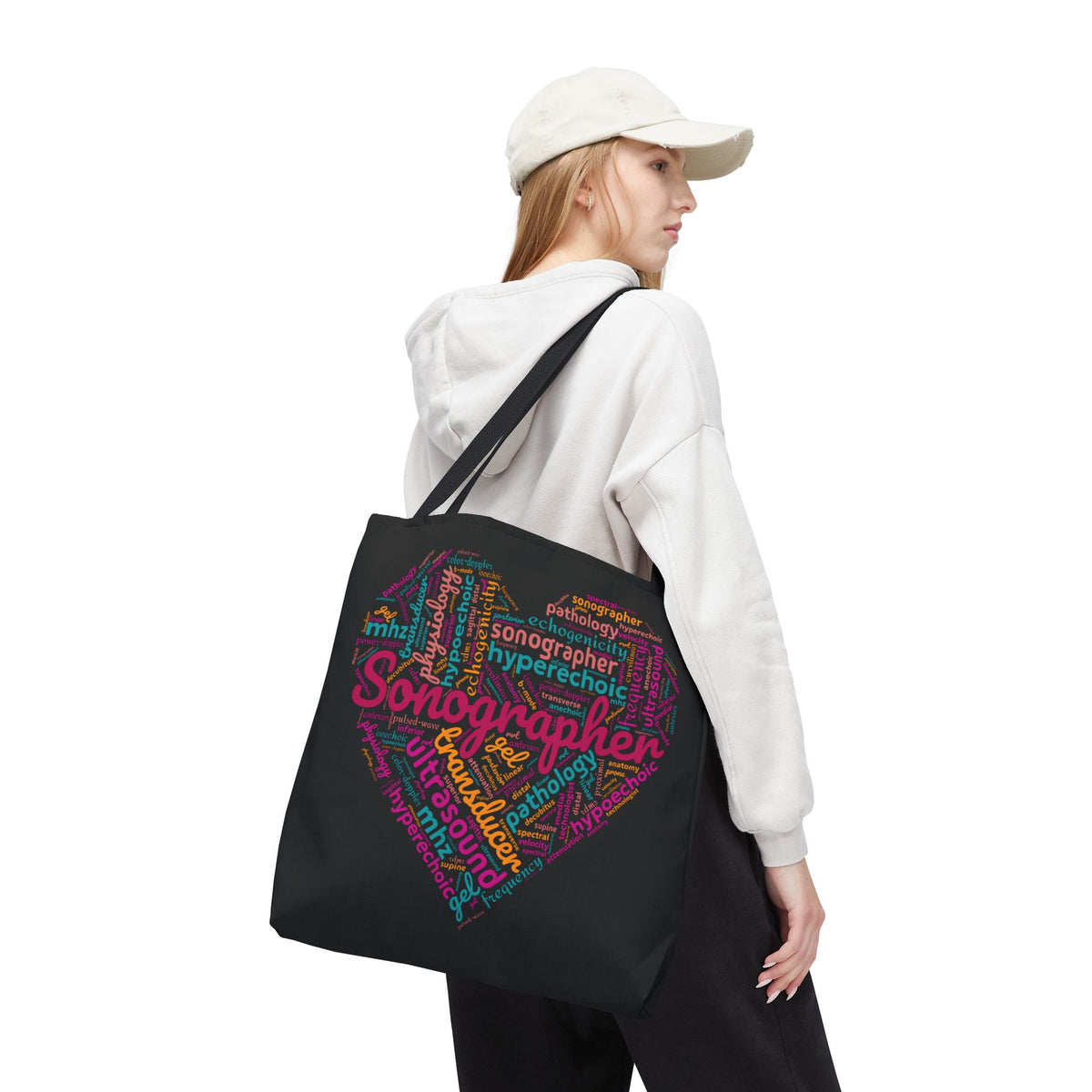 Vibrant Sonographer Heart Tote Bag