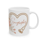 Floral Sonographer Heart - Coffee Cup