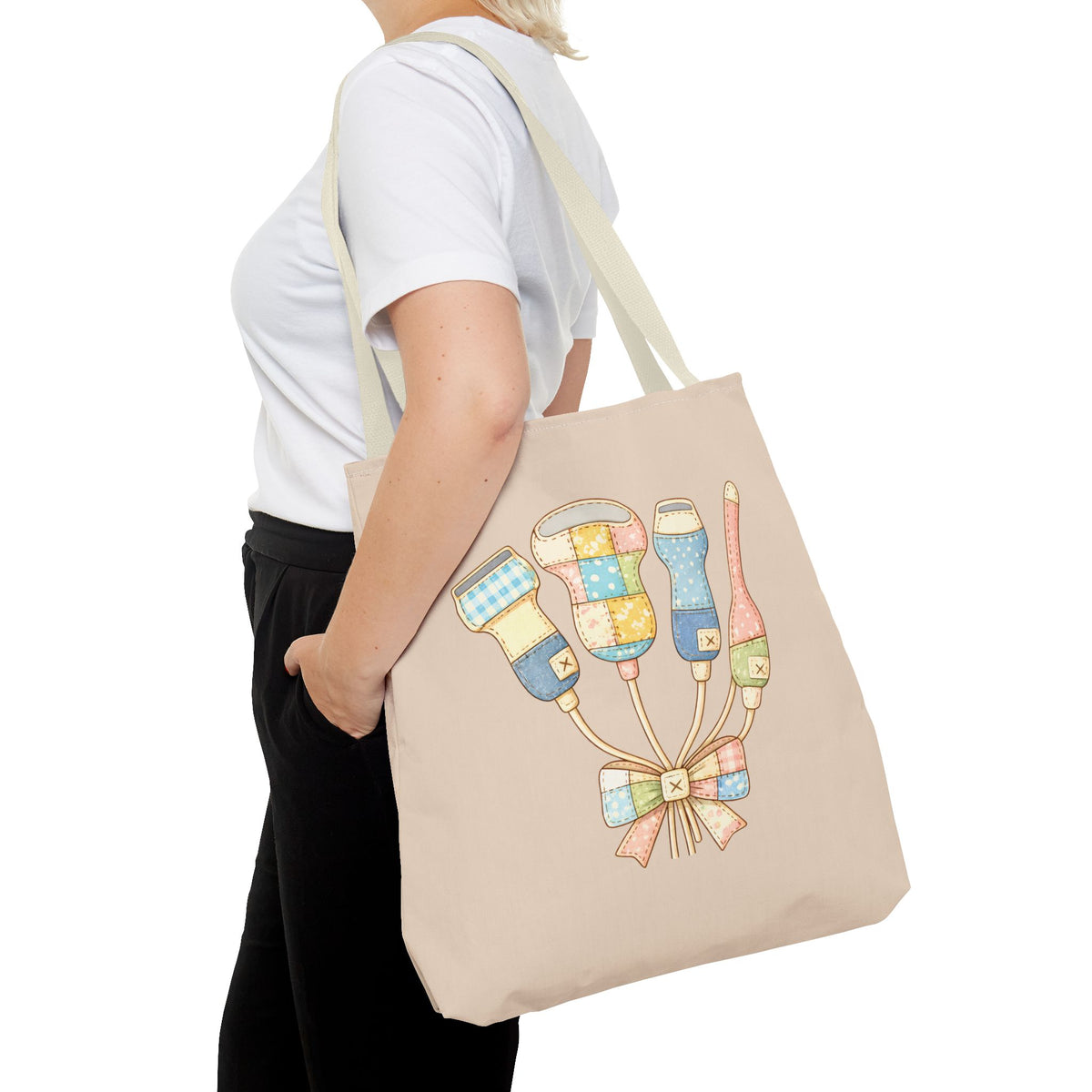 Patchwork Ultrasound Probe Bouquet Tote Bag