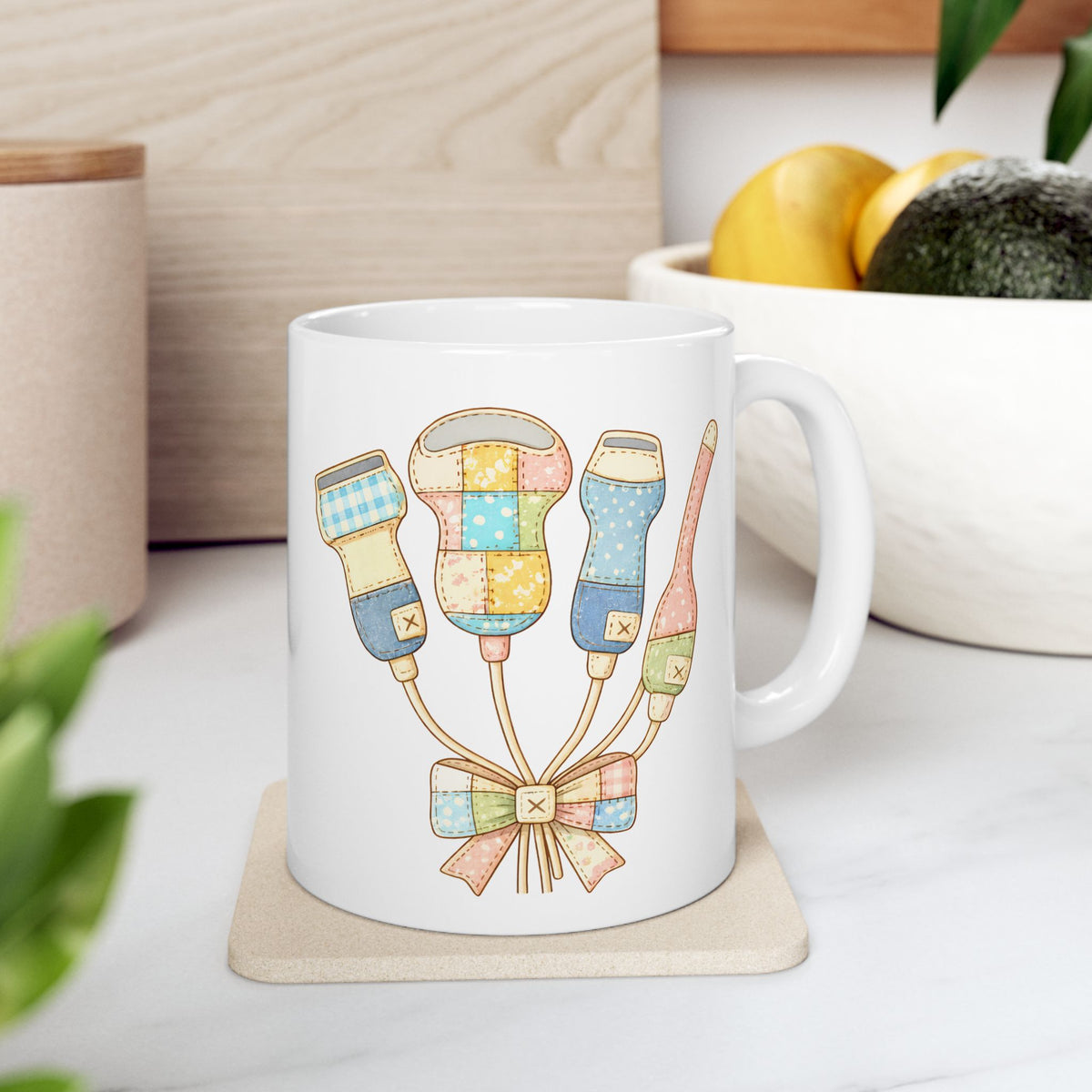 Patchwork Ultrasound Probe Bouquet - Coffee Cup