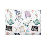Watercolor Ultrasound Tech White Accessory Pouch - Makeup Bag, Pencil Pouch